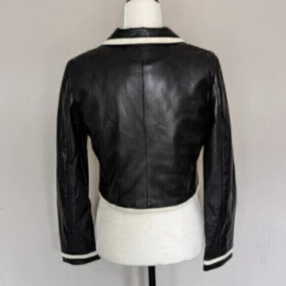 Faux leather crop moto jacket - Picture 3 of 7